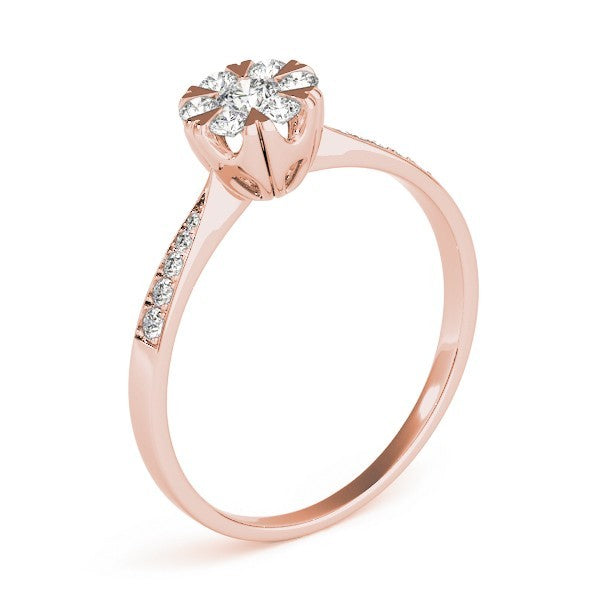 Lab Grown Round Diamond Halo Engagement Ring in Platinum