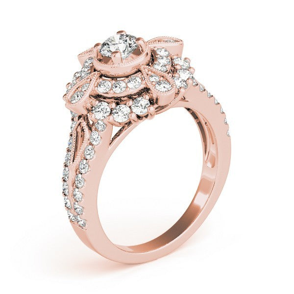 2.00Ct DE/VS Lab Grown Round Diamond Halo Engagement Ring 18K White Gold