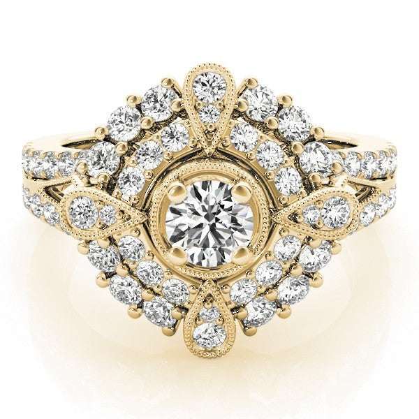 2.00Ct DE/VS Lab Grown Round Diamond Halo Engagement Ring 18K White Gold