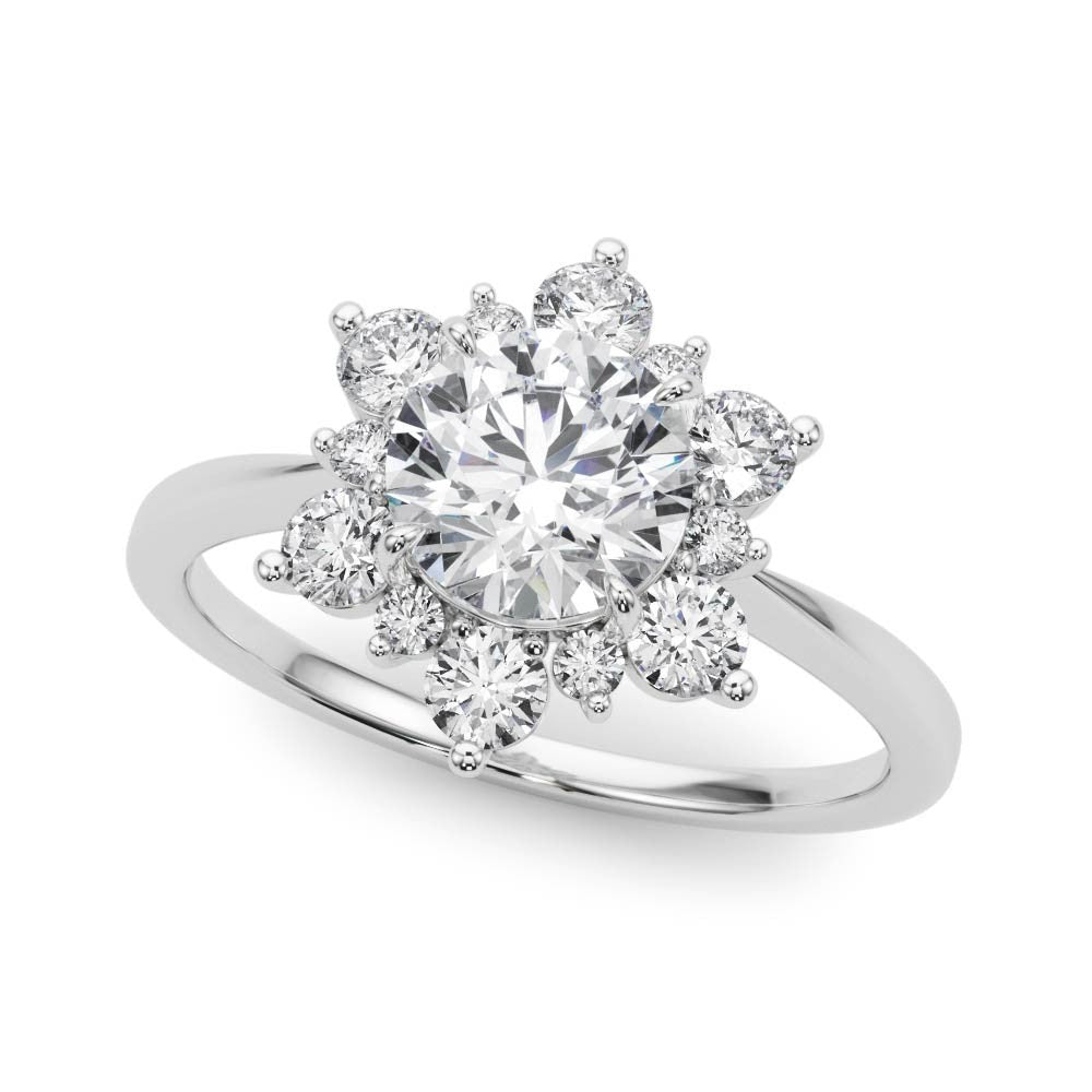 Lab-Grown Diamond Halo Engagement Ring in Platinum UK Hallmarked