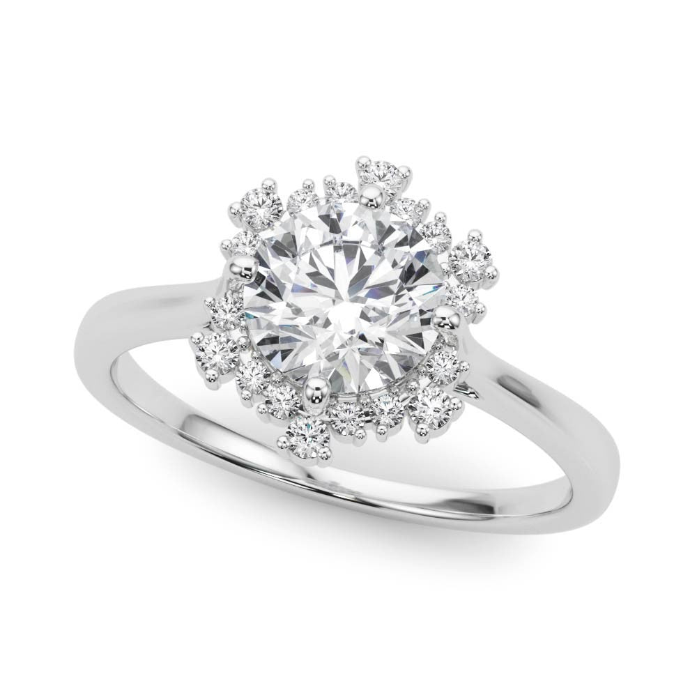 Lab-Grown Diamond Halo Engagement Ring in Platinum UK Hallmarked
