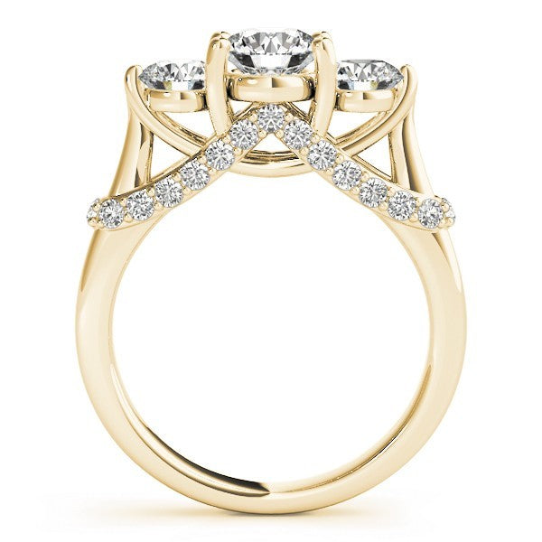 Lab Grown Round Diamond 3 Stone Engagement Ring Platinum 2CT DE/VS