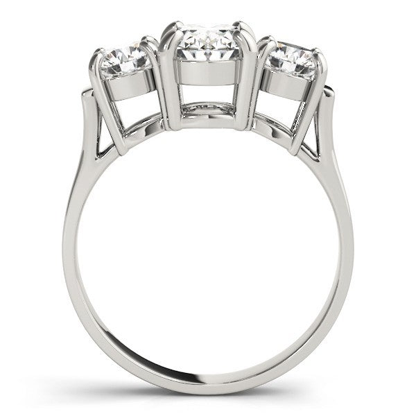 18k yellow gold Oval cut Trilogy Engagement Ring Ð 2Ct DE/VS Lab Grown Diamonds