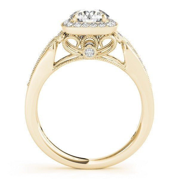 2.00 Ct DE/VS Lab Grown Round Diamond Halo Engagement Ring 18K Rose Gold