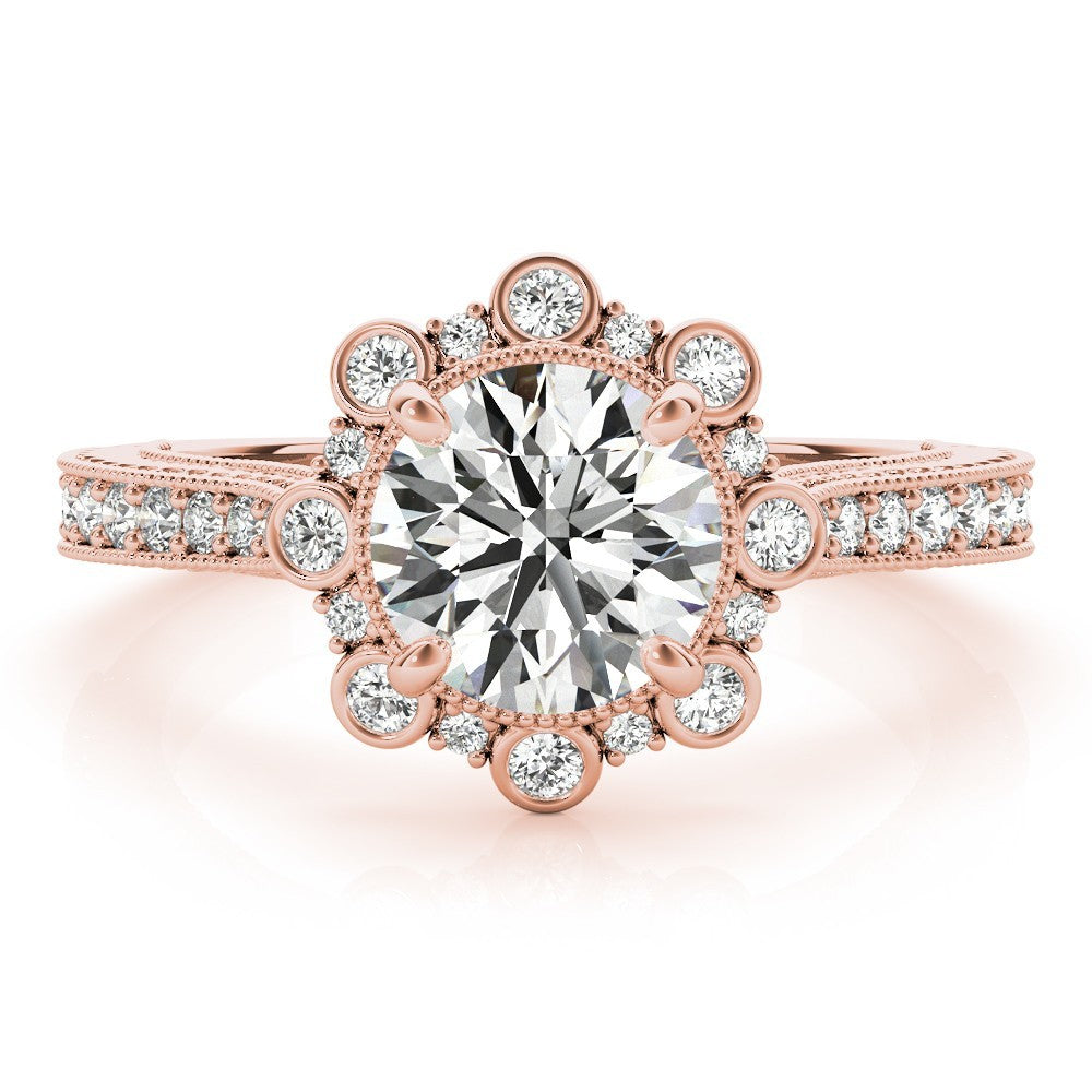 Lab-Grown Diamond Halo Engagement Ring in Platinum UK Hallmarked