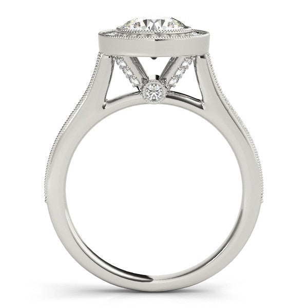 Lab-Grown Diamond Halo Engagement Ring in 18K Rose Gold