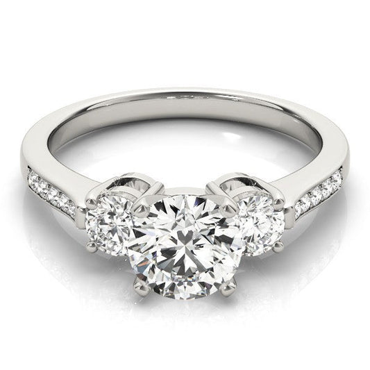 0.50Ct To 2.00Ct Lab Grown Round Diamond 3 Stone Engagement Ring Platinum