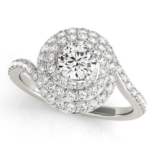 2.00 Carat DE/VS Lab Grown Round Cut Diamond Halo Engagement Ring 18K White Gold