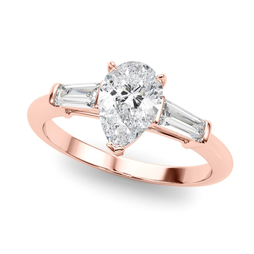 950 Platinum 2.00CT DE/VS Lab-Grown Pear Cut Diamond 3 Stone Engagement Ring