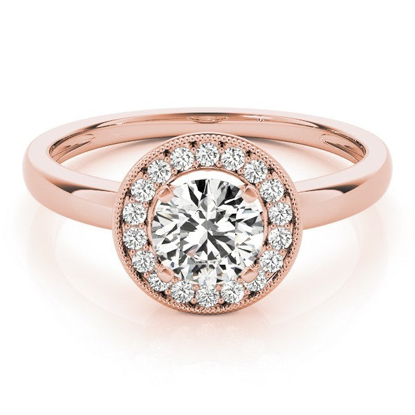 2.00 Carat DE/VS Lab Grown Round Diamond Halo Engagement Ring 18K White Gold