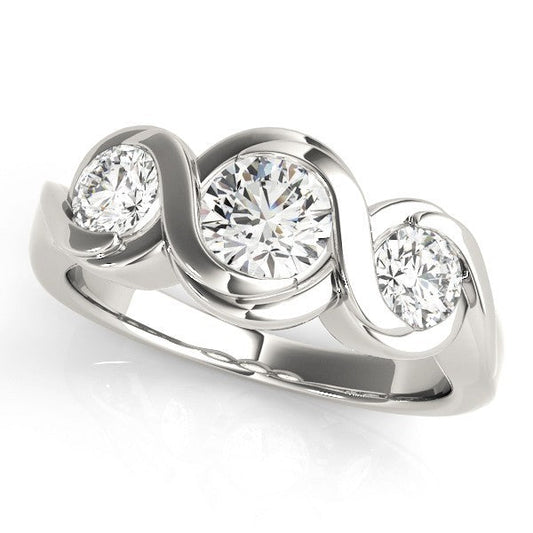 DE/VS 2.00Ct Lab Grown Round Diamond 3 Stone Engagement Ring Platinum