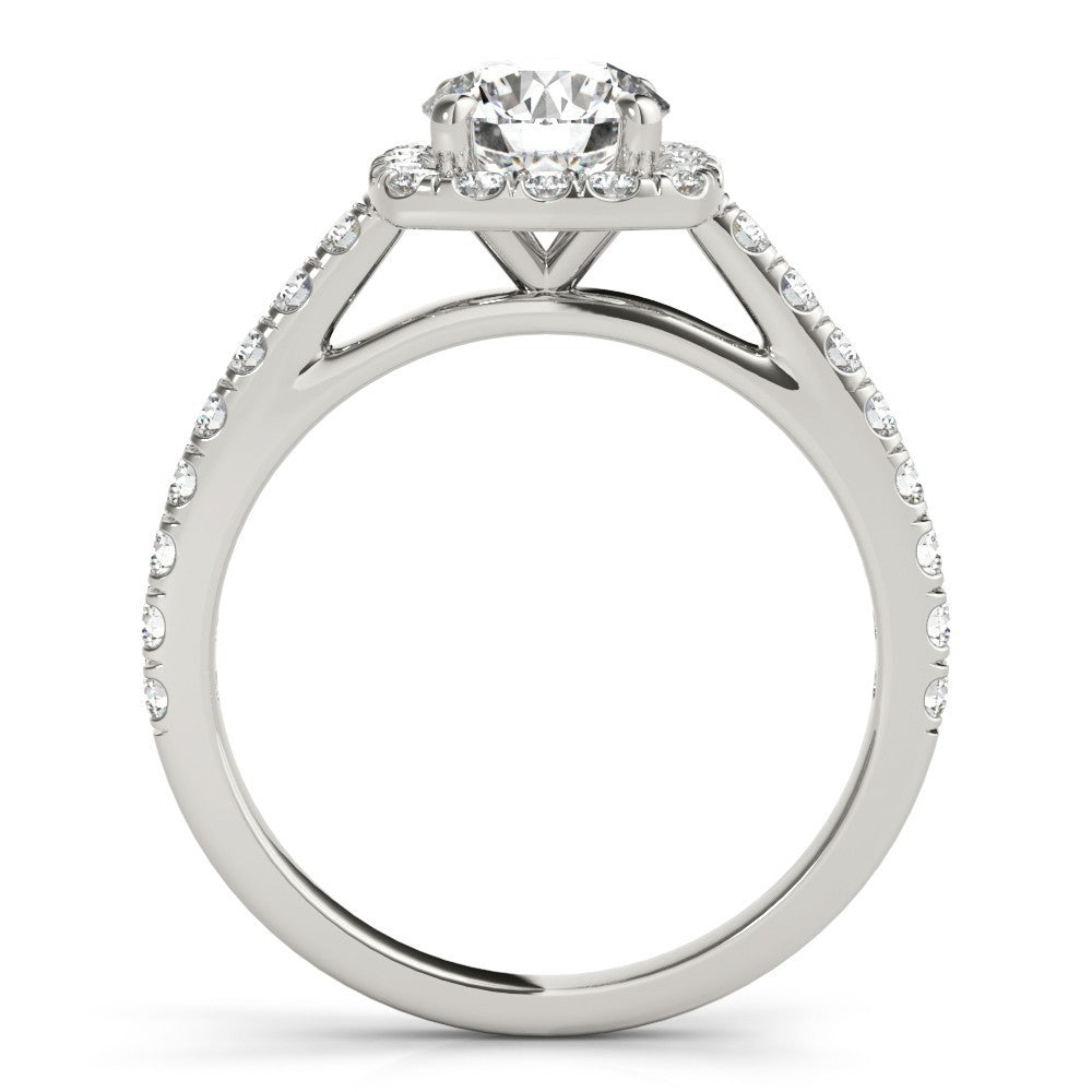 2.00 Ct DE/VS Lab-Grown Diamond Halo Engagement Ring in Platinum
