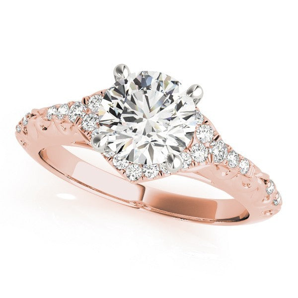 2.00Ct Lab Grown Round Diamond Halo Engagement Ring 18K Yellow Gold
