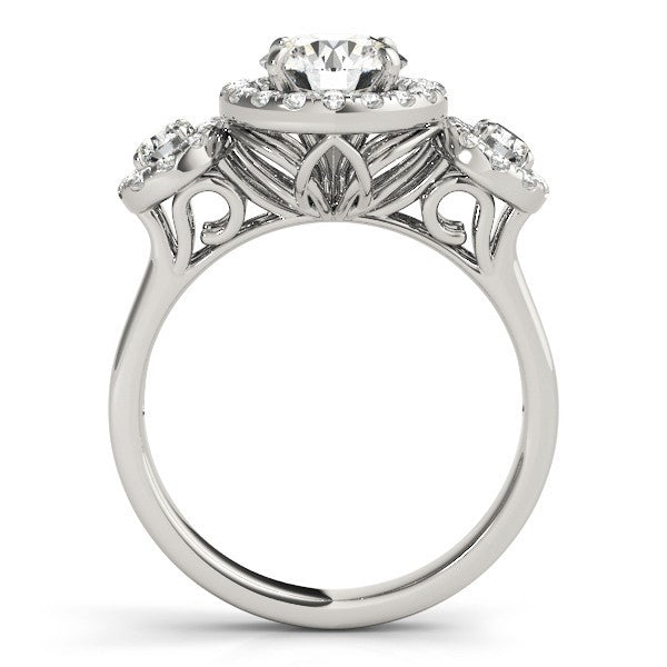 2.00 Carat DE/VS Lab Grown Round Cut Diamond Halo Engagement Ring 18K White Gold