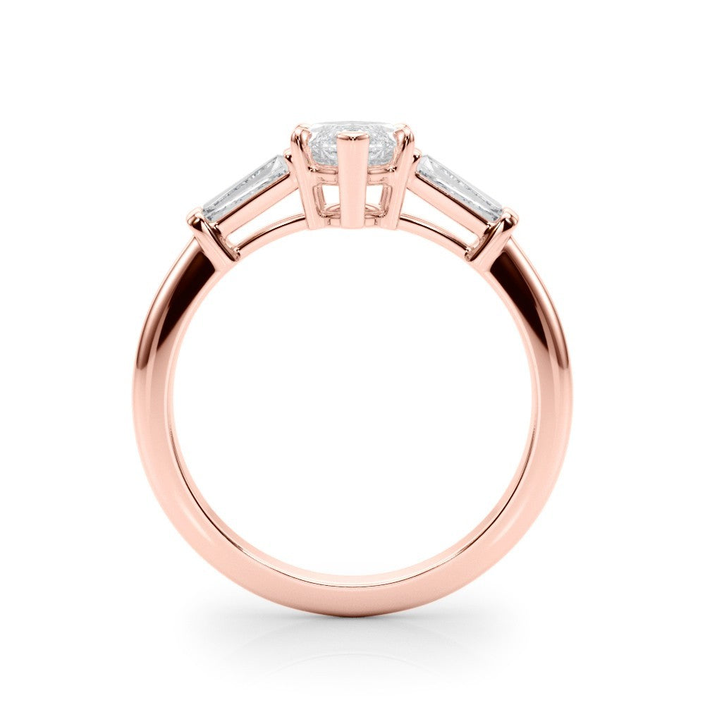Lab-Grown Marquise Cut Diamond 3 Stone Engagement Ring In Platinum
