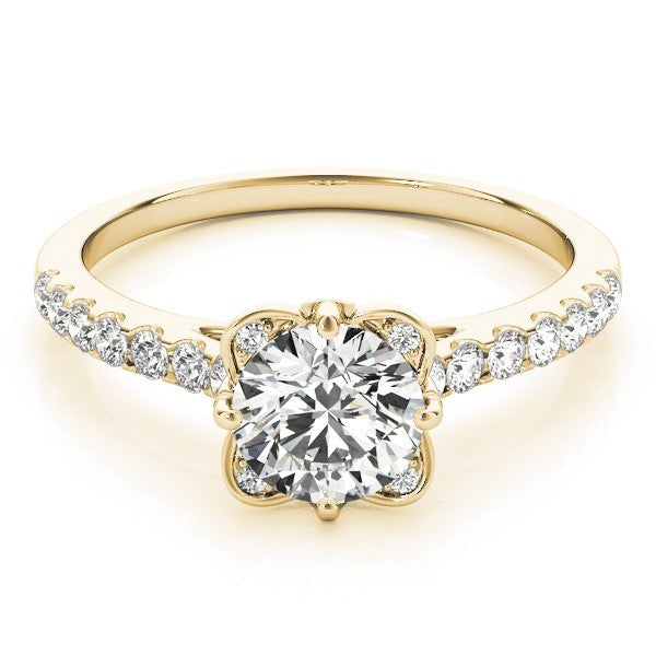 Lab Grown Round Diamond Halo Engagement Ring 18K White Gold