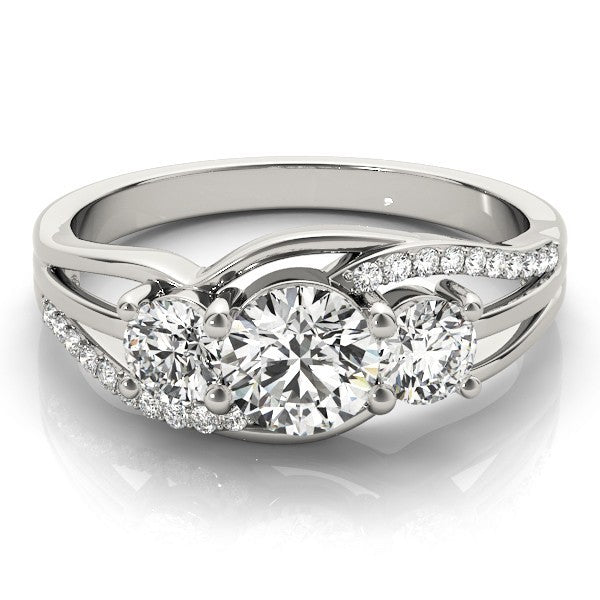 2.00ct Lab Grown Round Diamond 3 Stone Engagement Ring Platinum