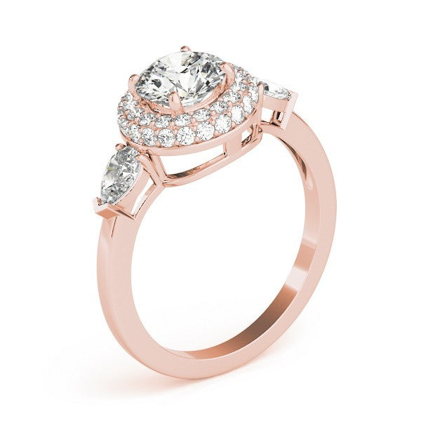 2.00Ct DE/VS Lab Grown Round Diamond Halo Engagement Ring 18K White Gold