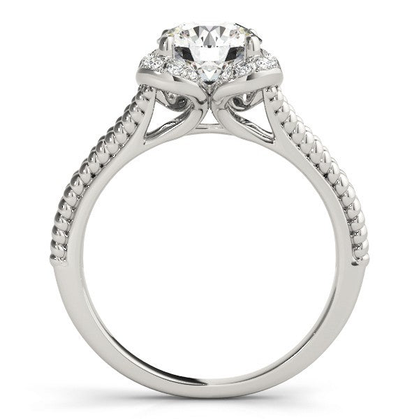 2.00 Ct Round Lab Grown Diamond Halo Engagement Ring In Platinum