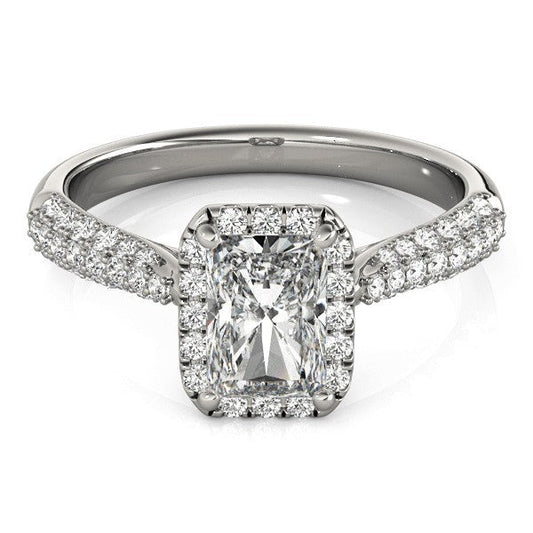 2.00Ct DE/VS Lab Grown Emarald Diamond Halo Engagement Ring Platinum