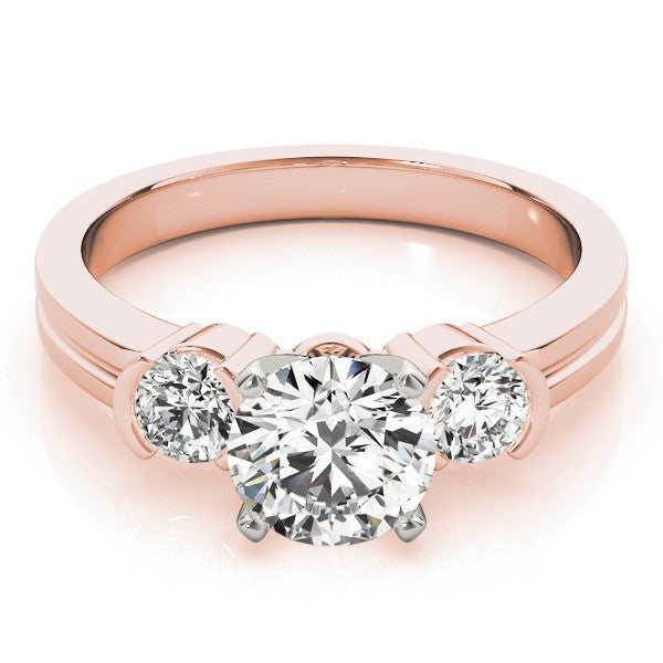 2.00ct Lab Grown Round Cut Diamond Claw Set Trilogy Engagement Ring Platinum