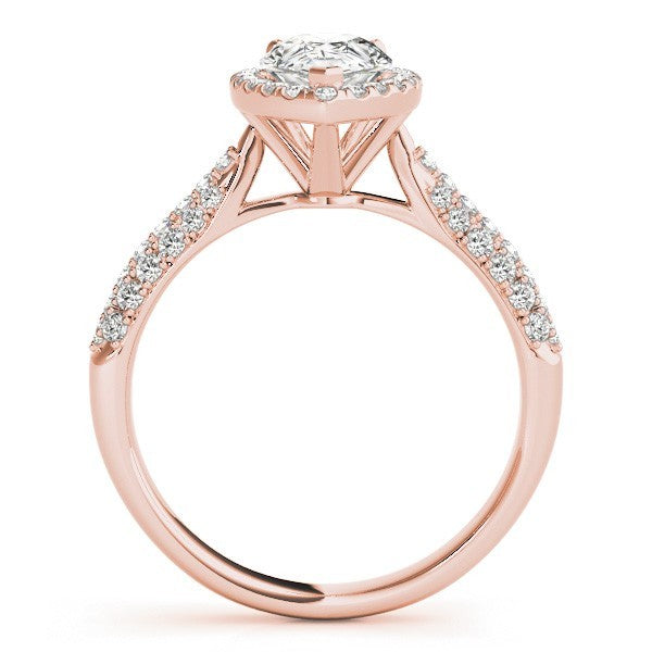 2.00 Ct DE/VS Lab Grown Pear Shape Diamond Halo Engagement Ring Platinum