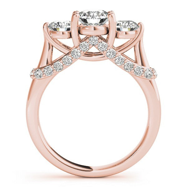 Lab Grown Round Diamond 3 Stone Engagement Ring Platinum 2CT DE/VS