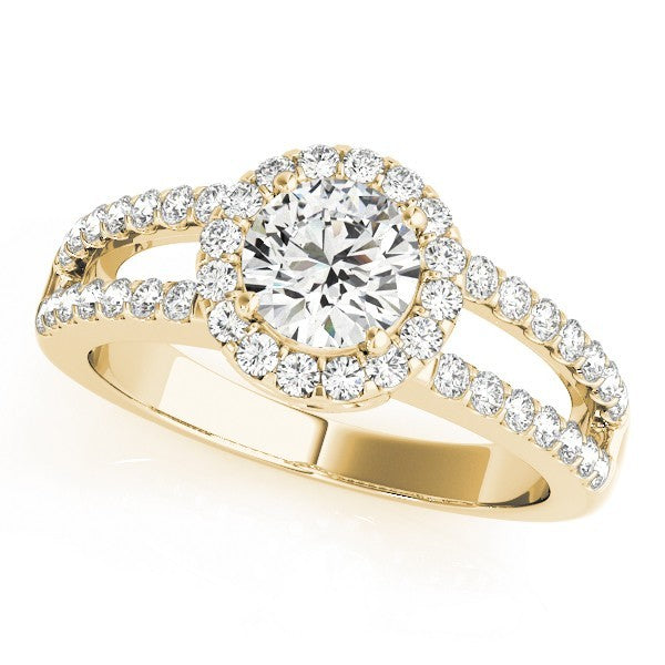 2Ct DE/VS Lab Grown Round Diamond Halo Engagement Ring 18K White Gold