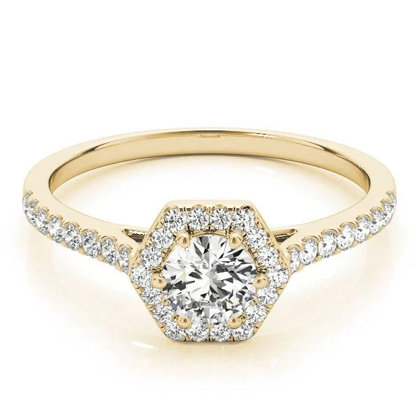 Lab Grown Round Diamond Halo Engagement Ring For Women