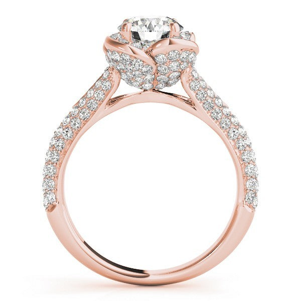 2.00 Ct DE/VS Lab Grown Round Diamond Halo Engagement Ring 18K White Gold
