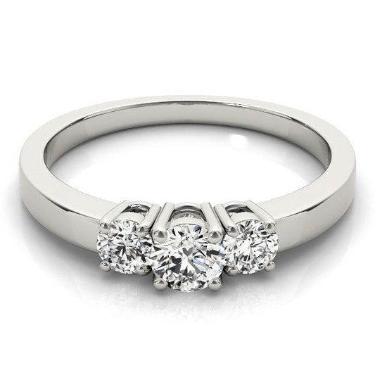 Lab Grown Round Diamond 3 Stone Engagement Ring Platinum - 0.50Ct - 2.00Ct