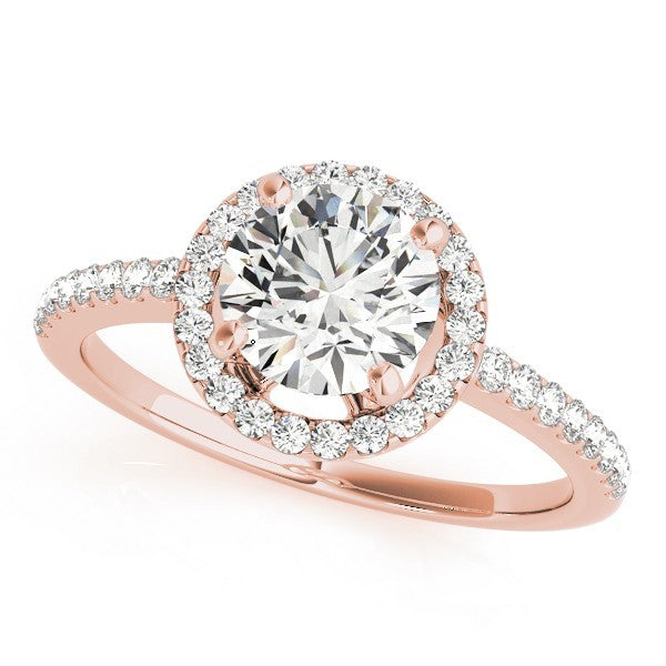 2.00 Carat DE/VS Lab Grown Round Diamond Halo Engagement Ring 18K White Gold