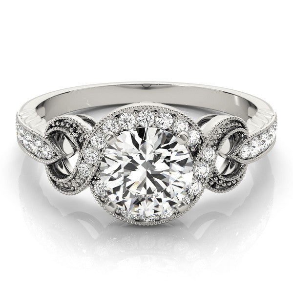 2.00Ct DE/VS Lab Grown Round Diamond Halo Engagement Ring 18K Yellow Gold
