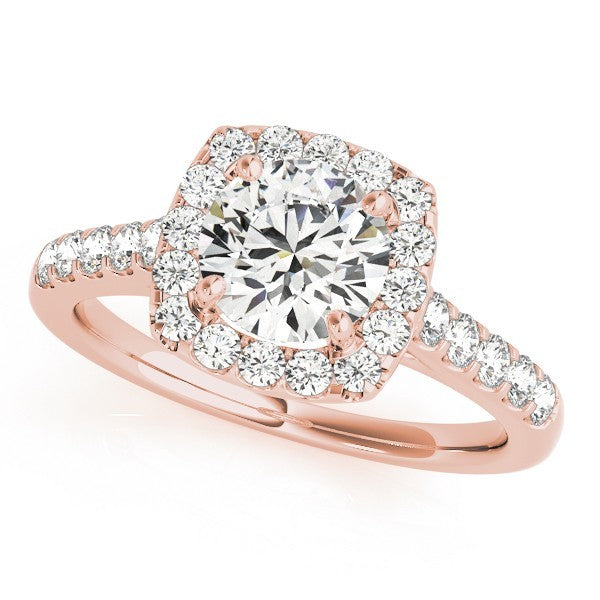 2.00Ct  Lab Grown Round Diamond Halo Engagement Ring 18K White Gold