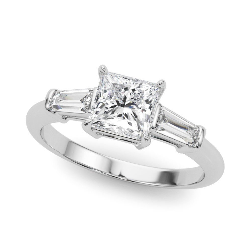 2.00CT DE/VS Lab-Grown Square Cut Diamond 3 Stone Engagement Ring
