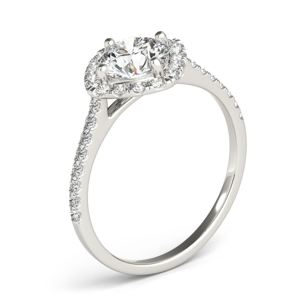 2.00 Ct DE/VS Lab-Grown Diamond Halo Engagement Ring in Platinum