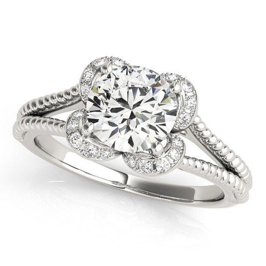 2.00 Ct Round Lab Grown Diamond Halo Engagement Ring In Platinum