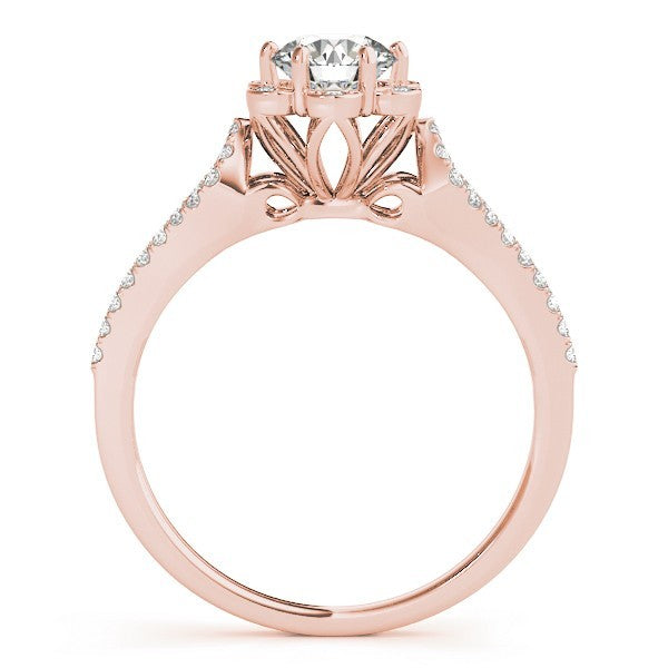 2.00 Ct DE/VS Lab Grown Round Diamond Halo Engagement Ring 18K Yellow Gold