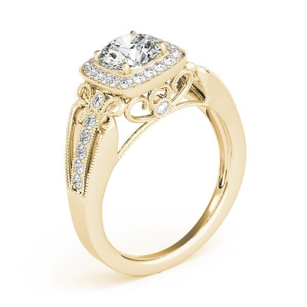 2.00 Ct DE/VS Lab Grown Round Diamond Halo Engagement Ring 18K Rose Gold