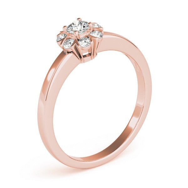 Lab-Grown Diamond Halo Engagement Ring in 18K Yellow Gold ÐUK Made