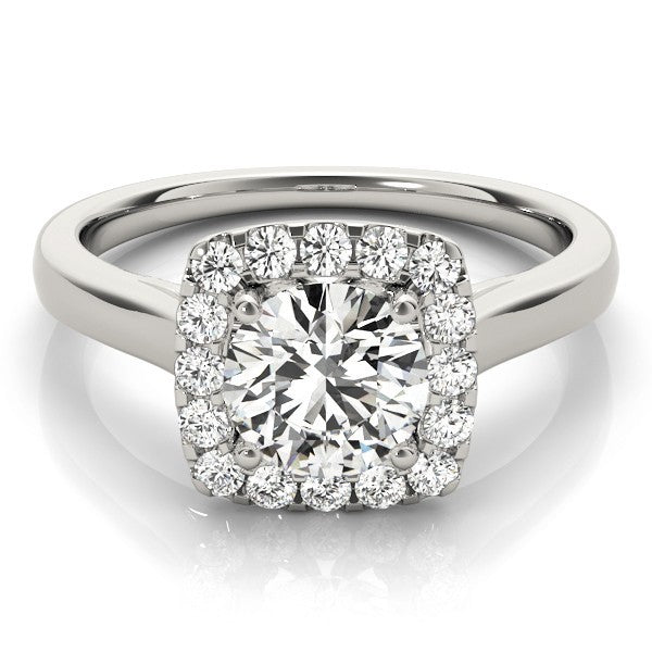 2.00Ct Lab Grown Round Diamond Halo Engagement Ring 18K Yellow Gold