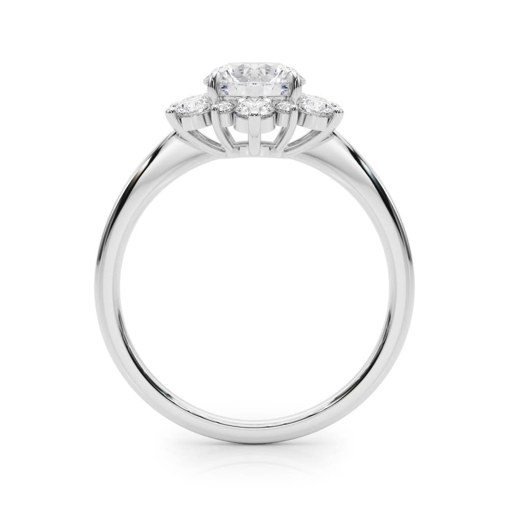 Lab-Grown Diamond Halo Engagement Ring in Platinum UK Hallmarked