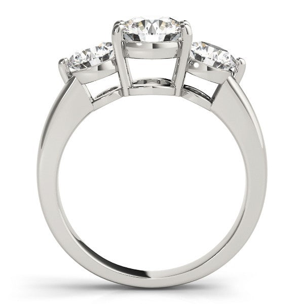 Lab Grown Round Diamond Trilogy Engagement Ring Platinum 0.50Ct To 2.00Ct DE/VS