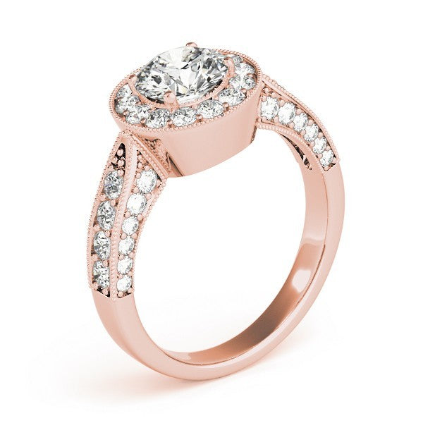 2.00Ct DE/VS Lab Grown Round Diamond Halo Engagement Ring 18K White Gold