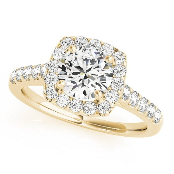 2.00Ct  Lab Grown Round Diamond Halo Engagement Ring 18K White Gold