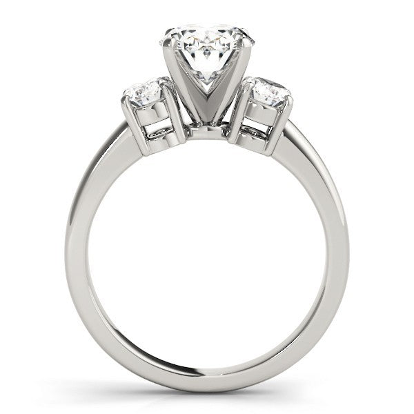 18k White gold Oval cut Trilogy Engagement Ring Ð 2Ct DE/VS Lab Grown Diamonds