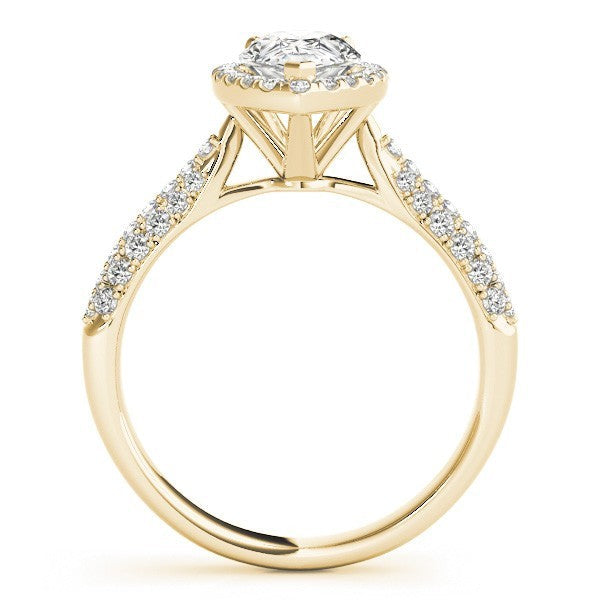 2.00 Ct DE/VS Lab Grown Pear Shape Diamond Halo Engagement Ring Platinum