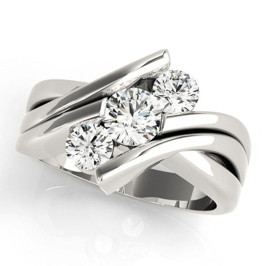 Round Cut Lab Grown Diamonds 3 Stone Engagement Ring DE/VS 2.00 Ct