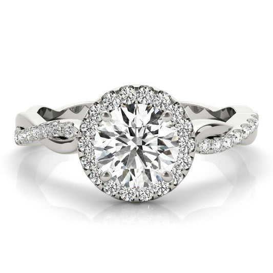 Lab-Grown Diamond Halo Engagement Ring in Platinum