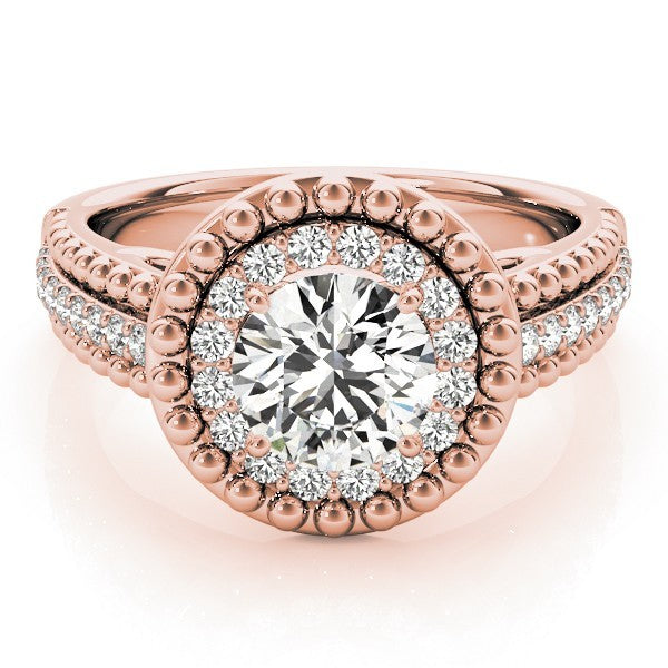 2Ct DE/VS Lab Grown Round Diamond Halo Engagement Ring 18K Yellow Gold